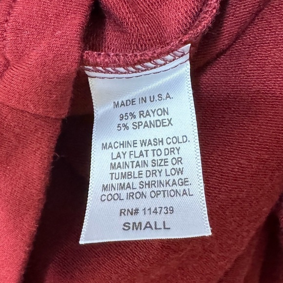 Flax Red Burgundy V Neck Tank Top Tunic Size Small - Picture 9 of 9